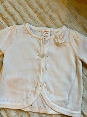 Gymboree White Floral Accent Baby Cardigan
